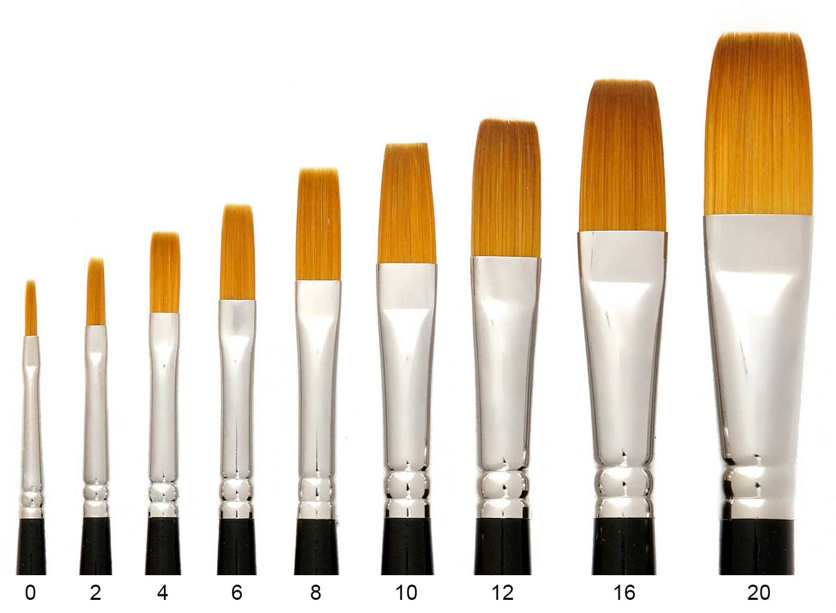 Trekell Golden Taklon Short Handle Artist Brushes for Acrylic and Watercolor Painting