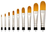 Trekell Golden Taklon Short Handle Artist Brushes for Acrylic and Watercolor Painting