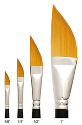 Trekell Golden Taklon Short Handle Artist Brushes for Acrylic and Watercolor Painting