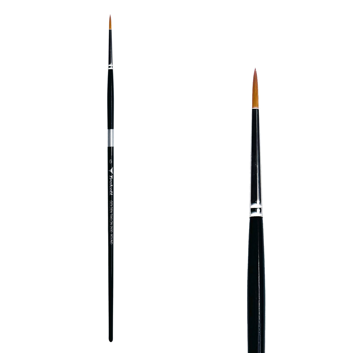 Trekell Golden Taklon Long Handle Artist Brush - Size #6 Round