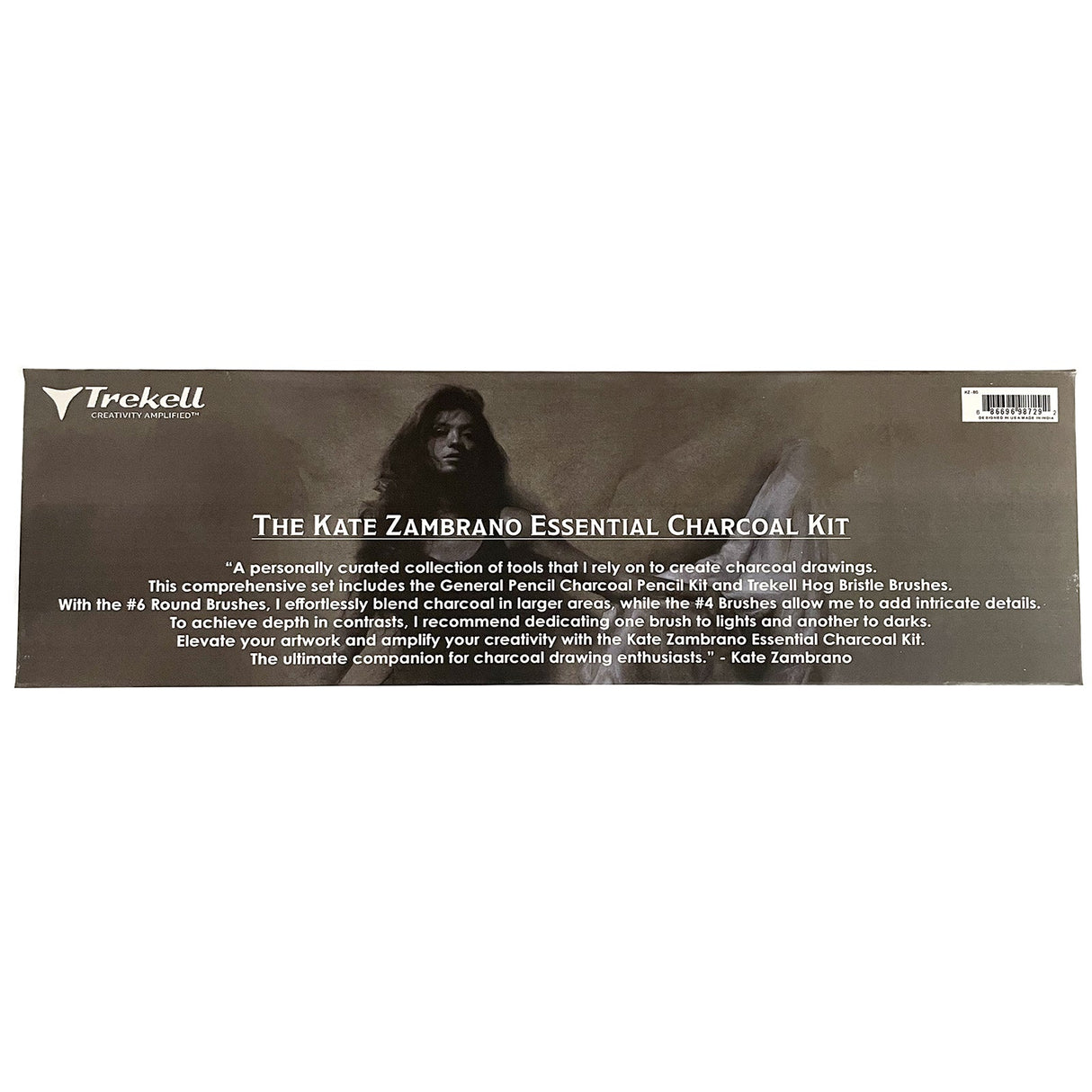 Kate Zambrano Essential Charcoal Kit – Trekell Hog Bristle Brushes + General’s Charcoal Pencils