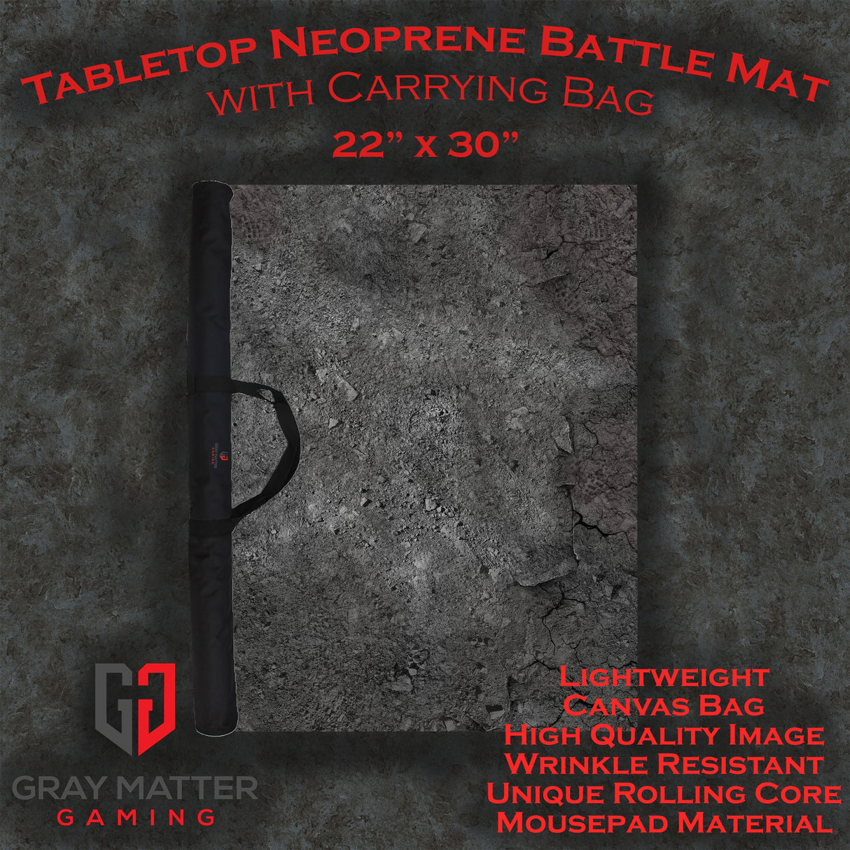 Ashen Wastelands - Neoprene Battle Mat with Bag