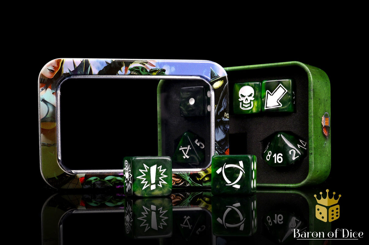 Warp Green - Bloody Football Dice (Set of 7)