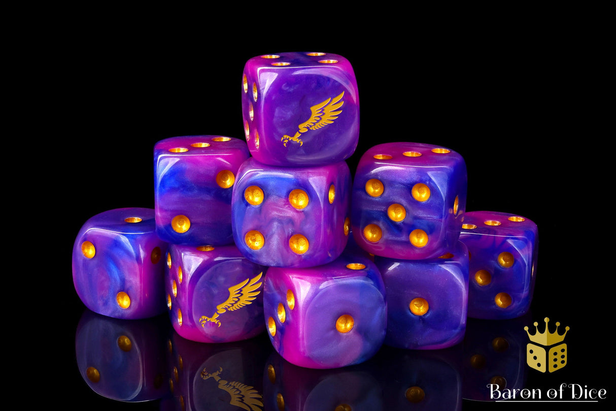 Children of Profligacy Dice - Gold Inlay