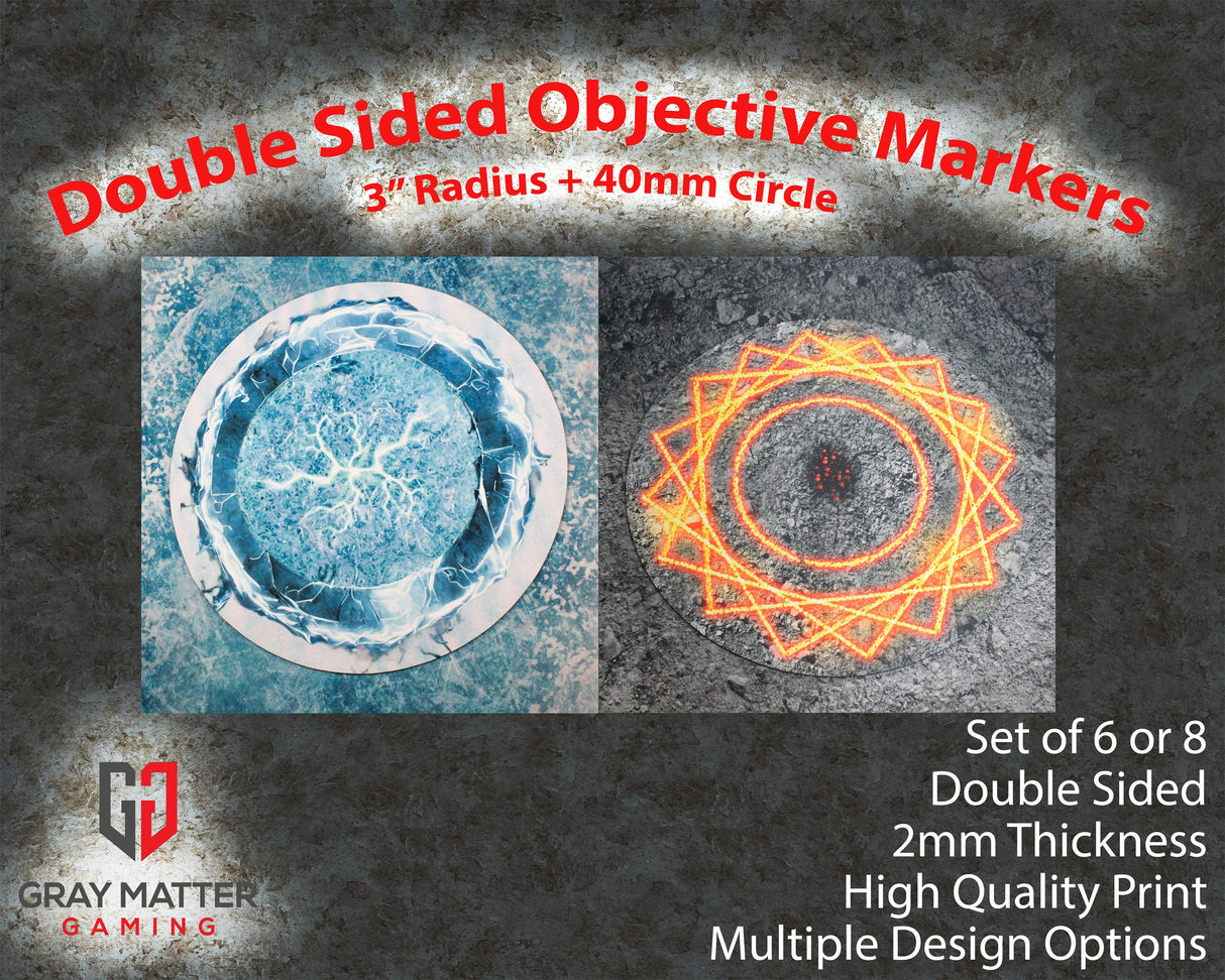 Double Sided 7.57" Neoprene Objective Markers - Fire and Ice