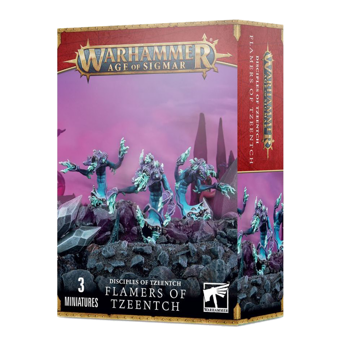 Warhammer AoS – 6 Tzeentch Flamers – Métal – Montés Peints – Games Workshop