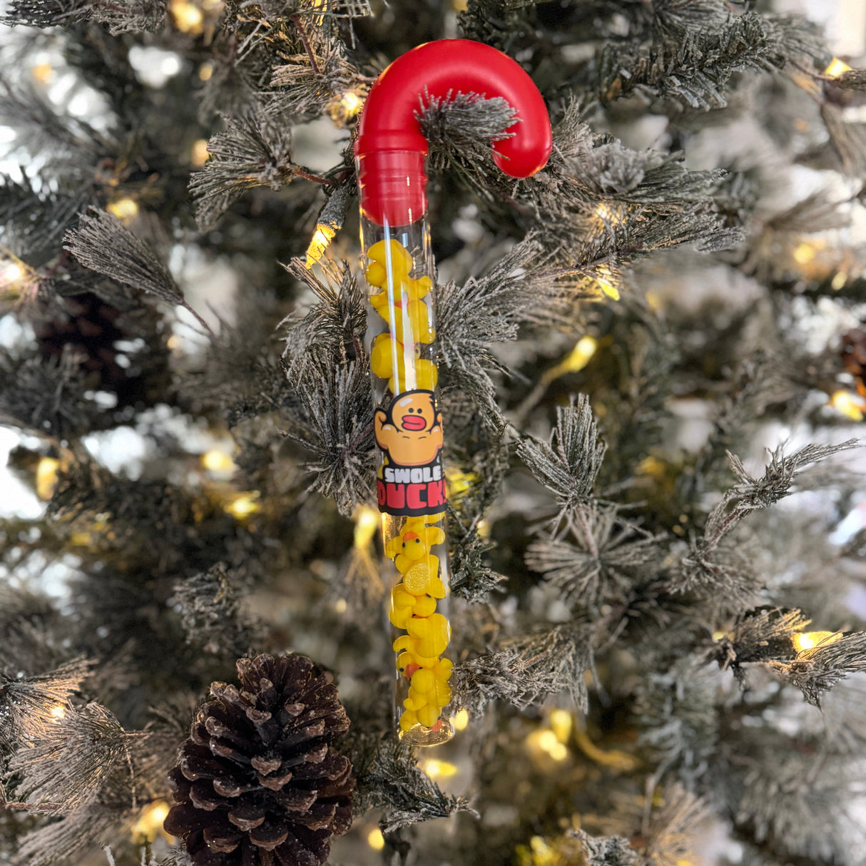 Micro Swole Duck Candy Cane