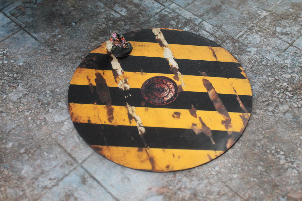 Double Sided 7.57" Neoprene Objective Markers - Hazard Stripes and Gears