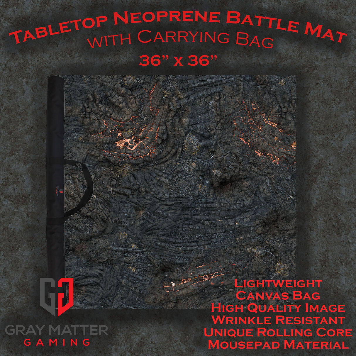 Lava Flows - Neoprene Battle Mat with Bag