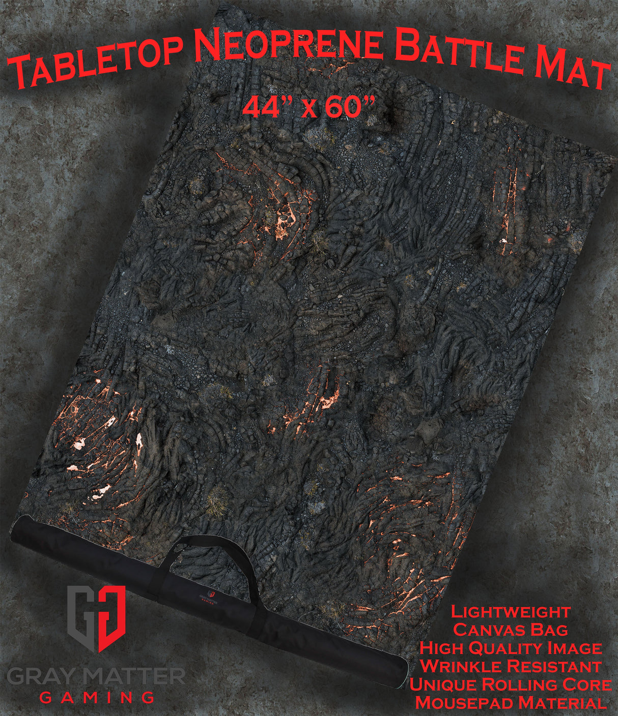 Lava Flows - Neoprene Battle Mat with Bag