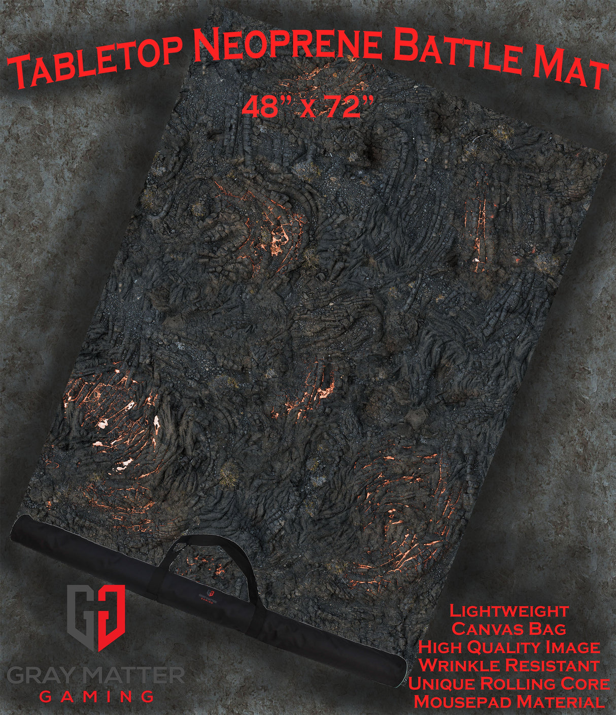 Lava Flows - Neoprene Battle Mat with Bag