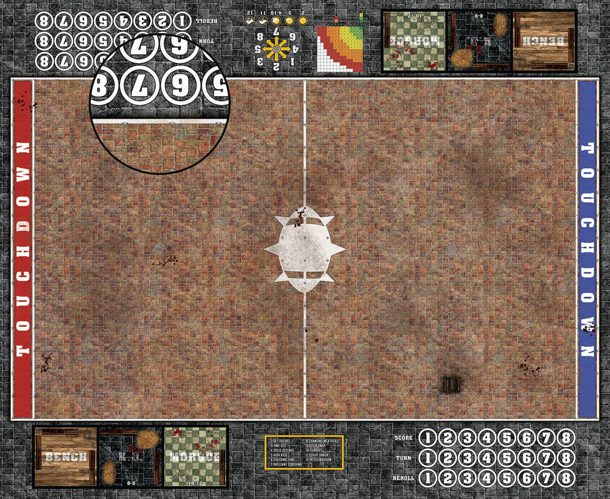 Mats by Mars: Red Sett Stone Fantasy Football Play Mat / Pitch