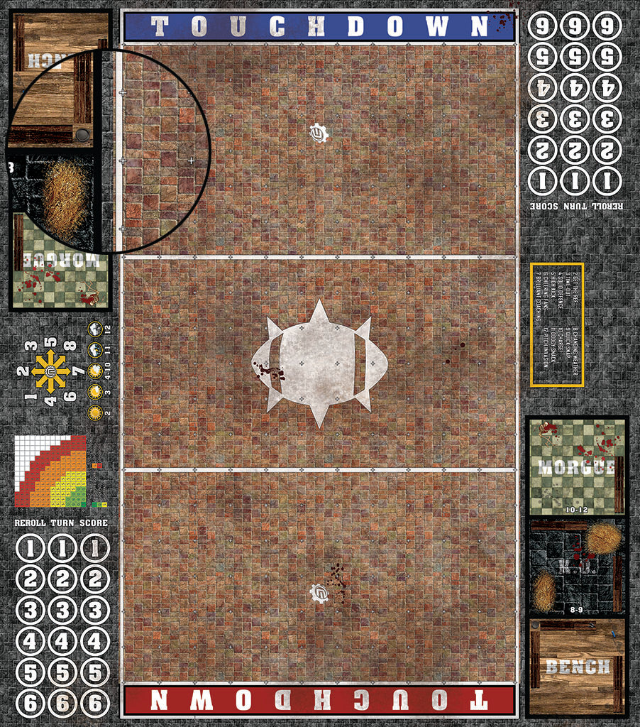 Mats by Mars: Red Sett Stone Fantasy Football Play Mat / Pitch