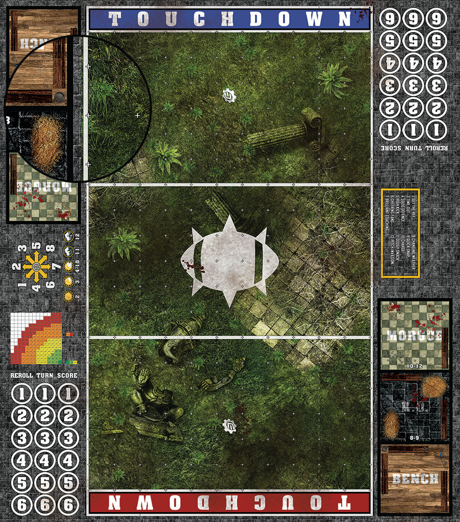 Mats by Mars: Forgotten Temple Fantasy Football Play Mat / Pitch