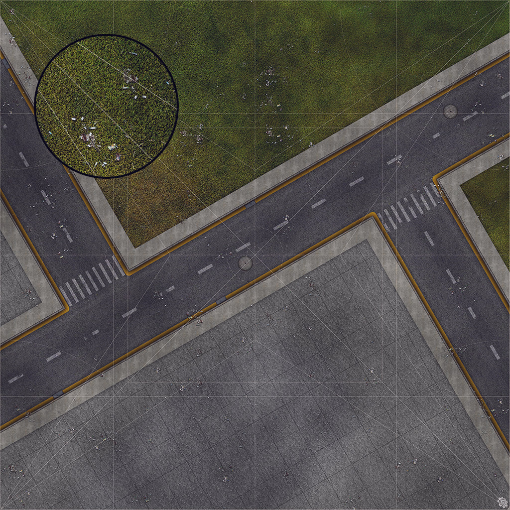 Mats by Mars: Park Avenue (Intersection) Tabletop Wargaming Play Mat