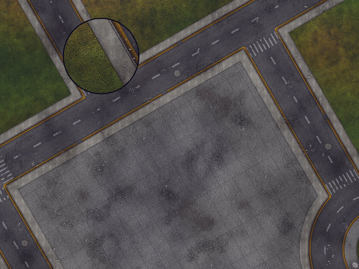 Mats by Mars: Park Avenue (Intersection) Tabletop Wargaming Play Mat