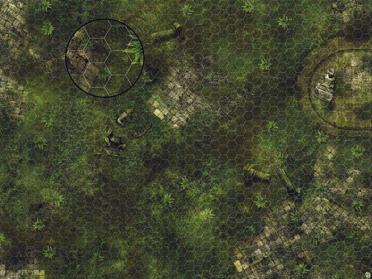 Mats by Mars: Forgotten Temple (Basin) Tabletop Wargaming Play Mat