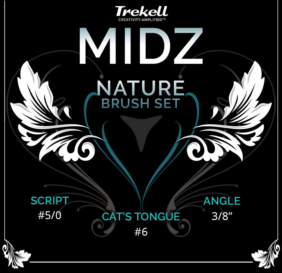 Trekell MIDZ Nature Brush Set - Synthetic Artist Brushes for Oil, Acrylic and Watercolor