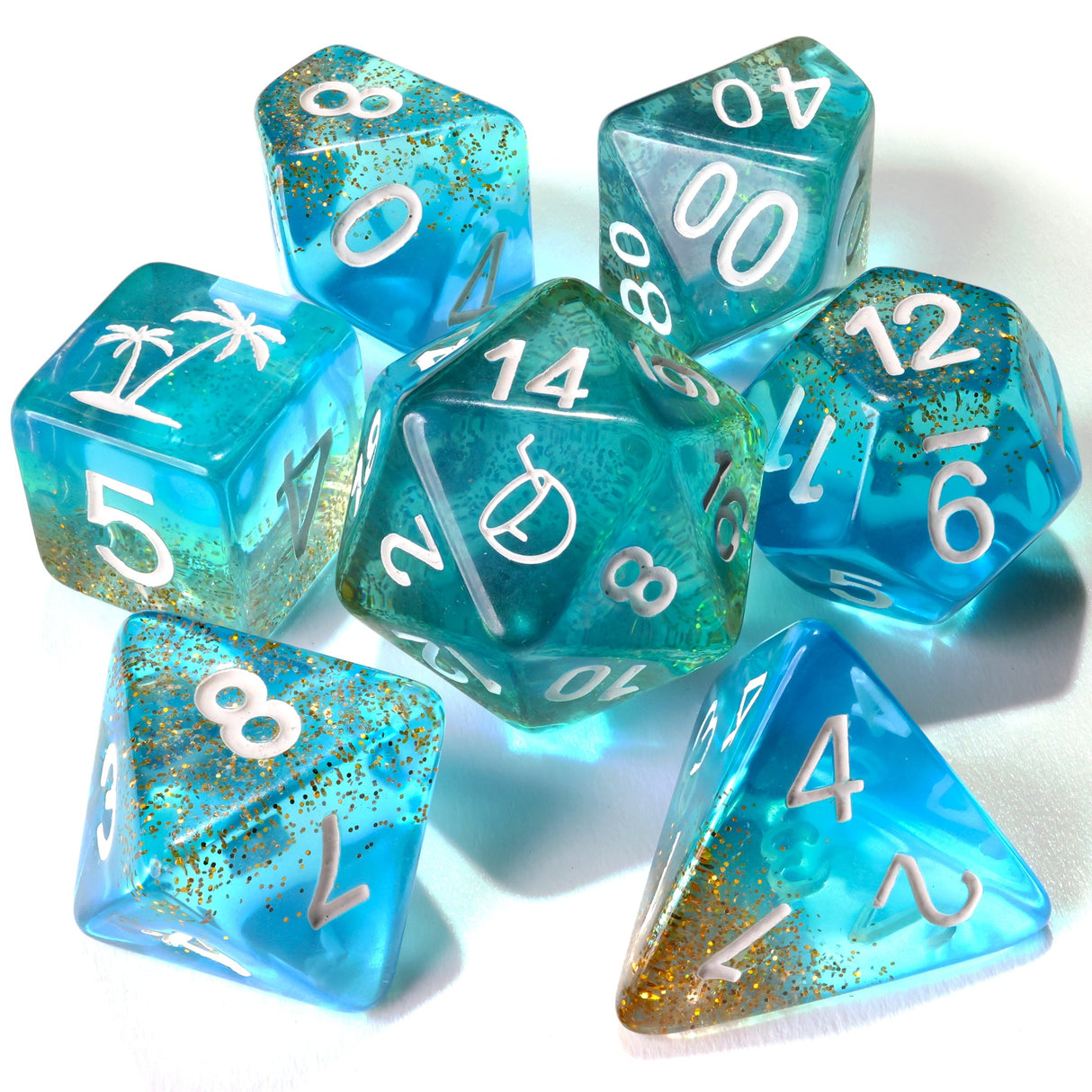 Beach Vibes RPG Dice Set - 7 Pieces