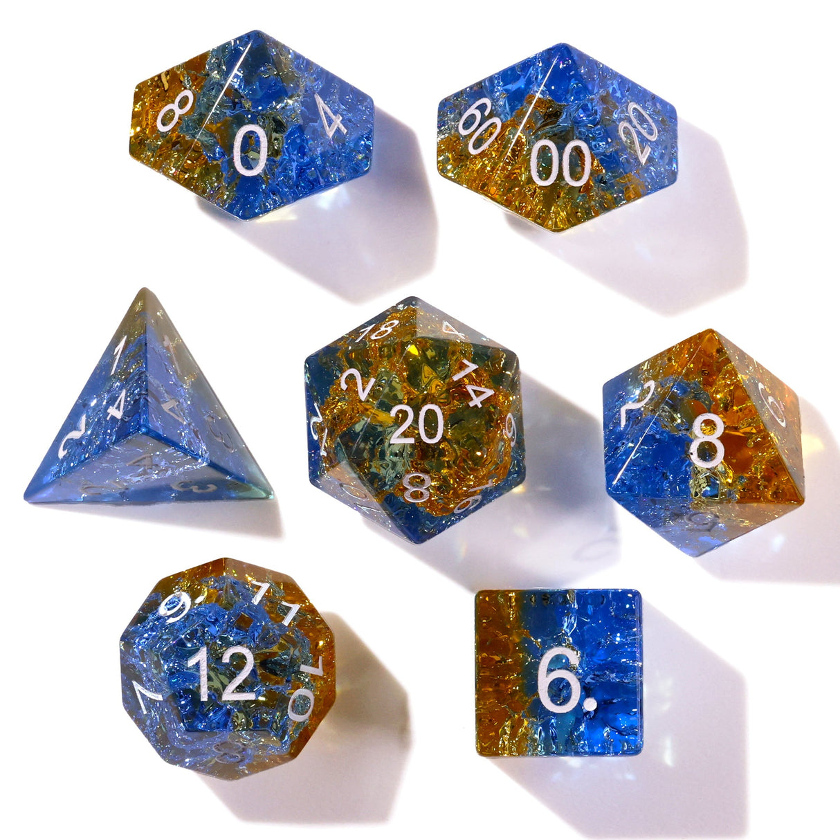 Liuli Glass RPG Dice Set - 7 Pieces