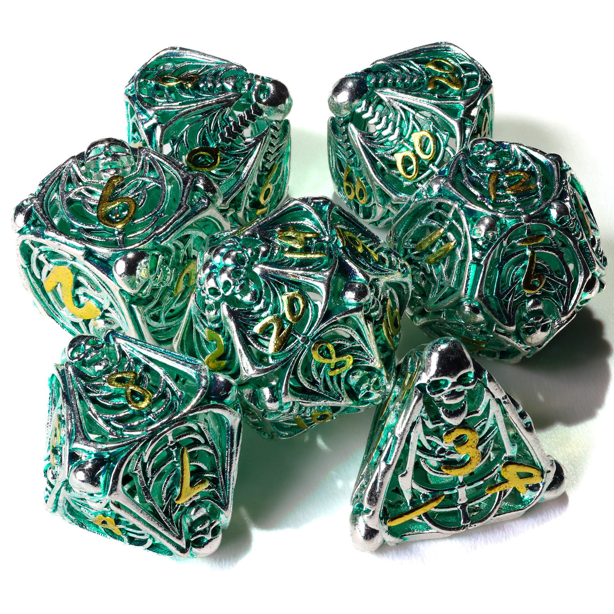 Undead Legion Metal RPG Dice Set - 7 Pieces