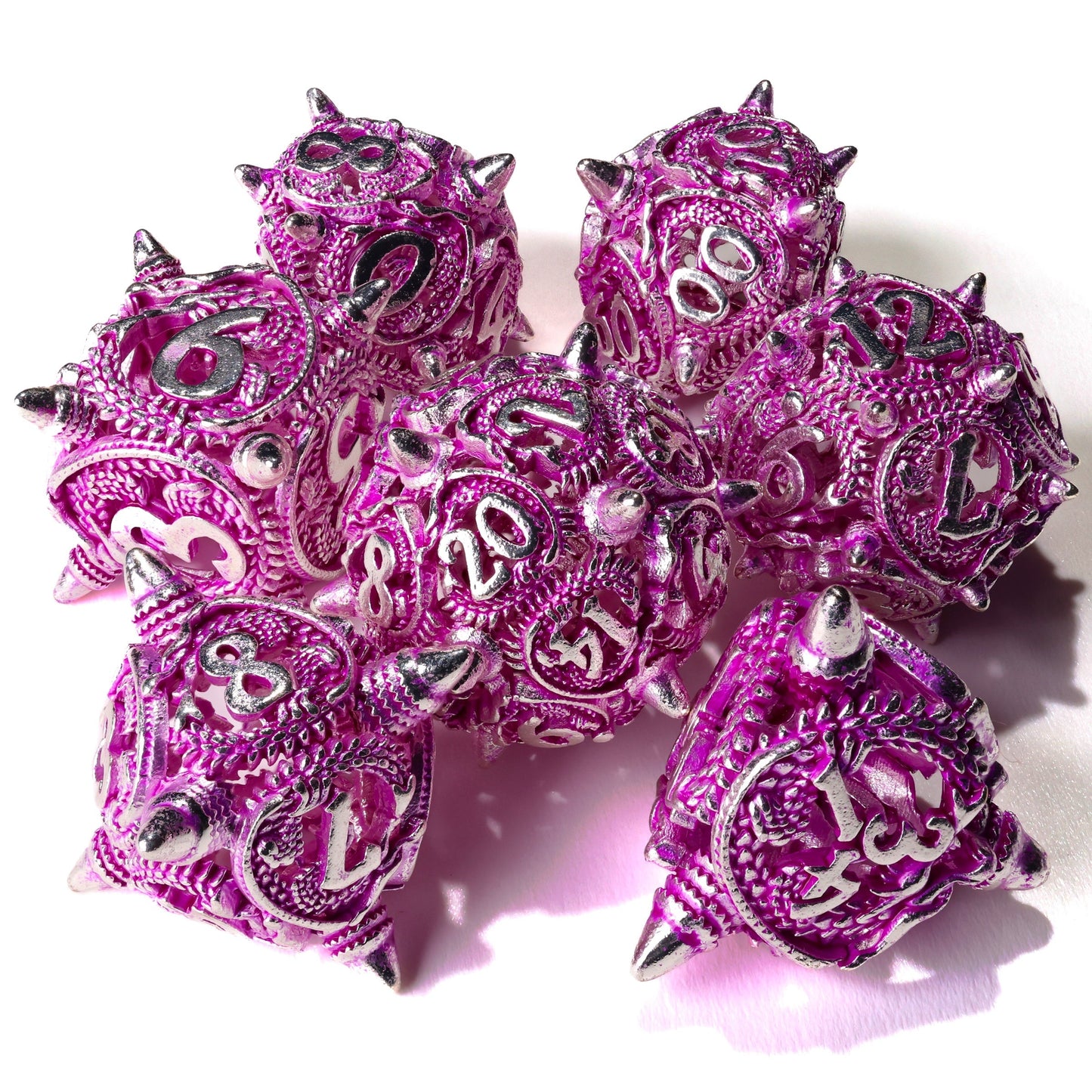 Ancient Wyvern Metal RPG Dice Set - 7 Pieces