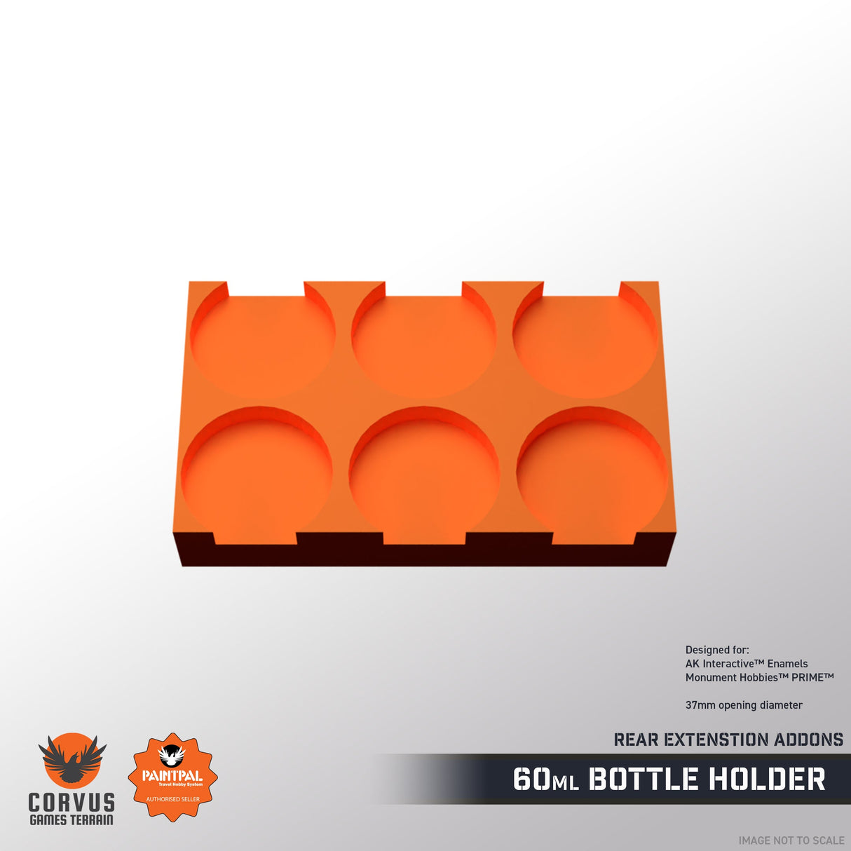 PaintPal Rear Extension Tray: 60mL Paint Bottle Holder