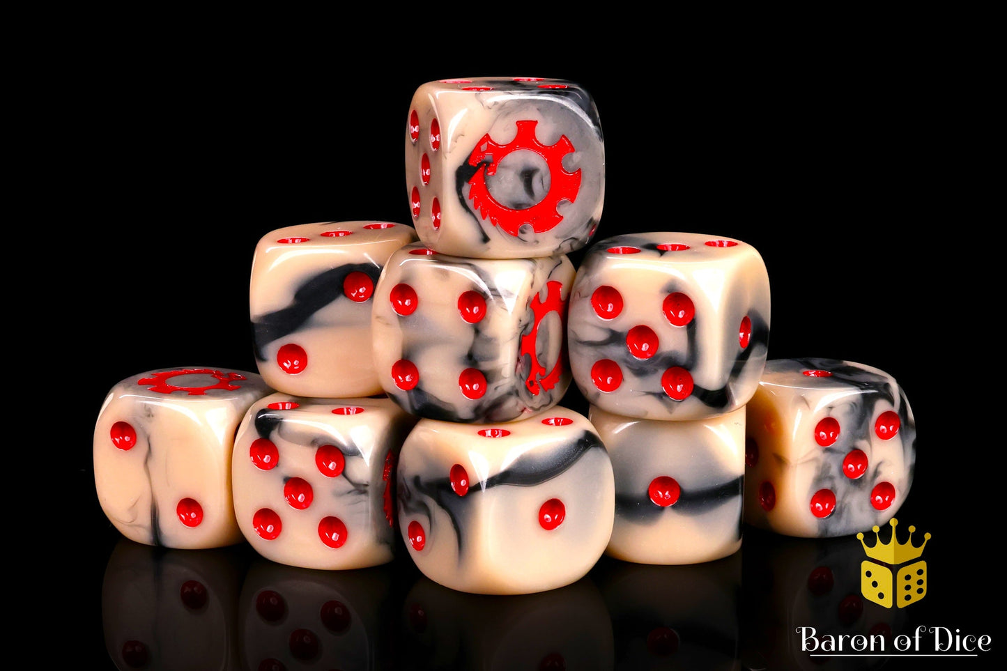 Alien Dice - Beige & Red