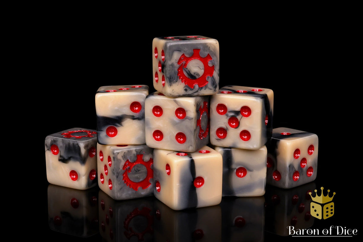 Alien Dice - Beige & Red