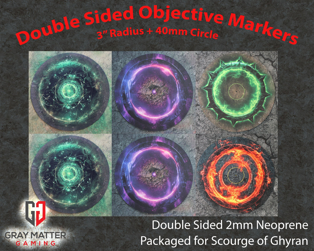 Double Sided Neoprene 7.57" Objective Markers - Scourge of Ghyran