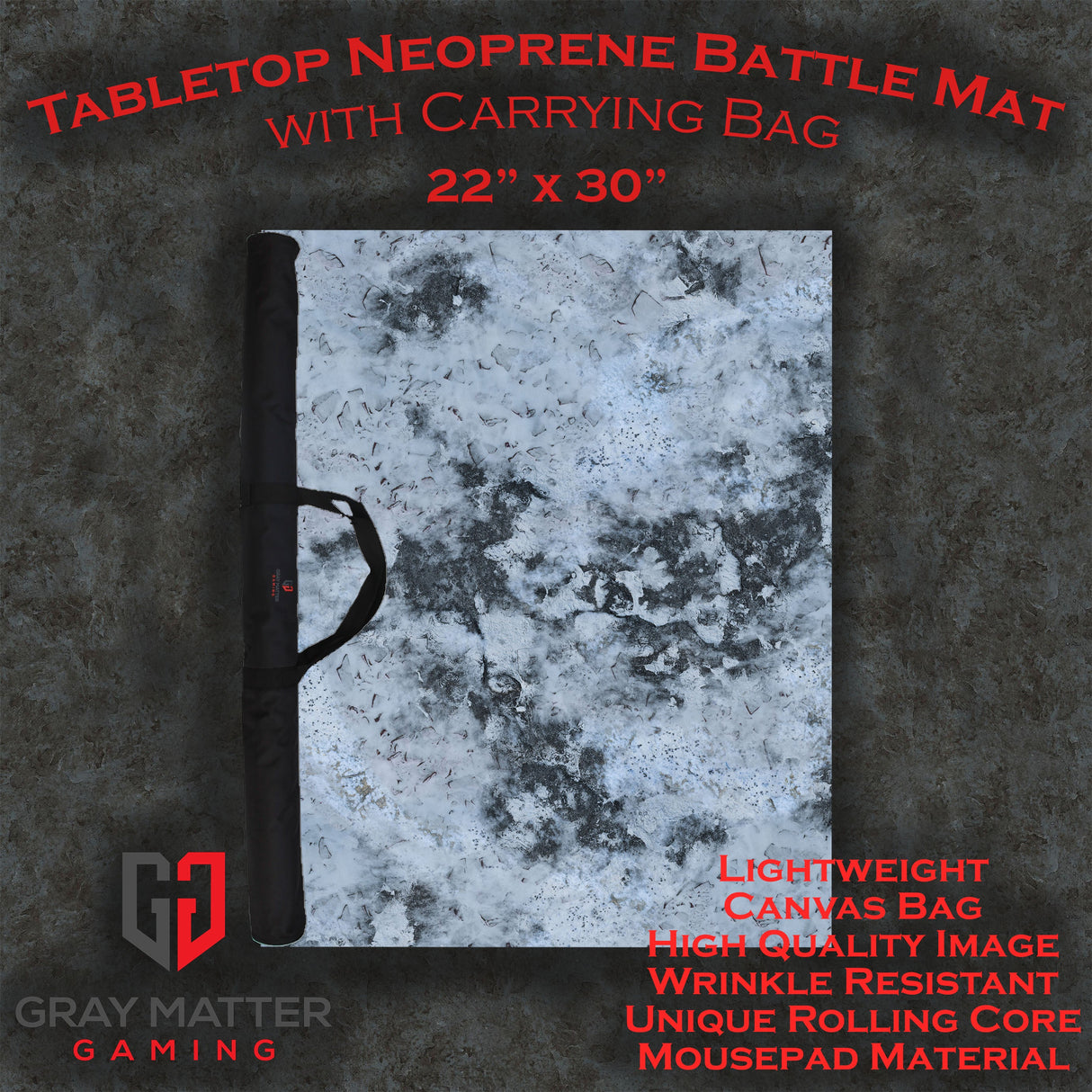 Snowy Tundra - Neoprene Battle Mat with Bag