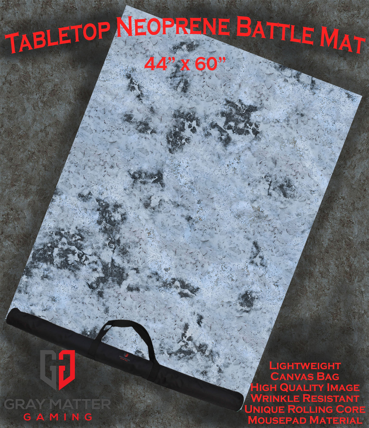 Snowy Tundra - Neoprene Battle Mat with Bag