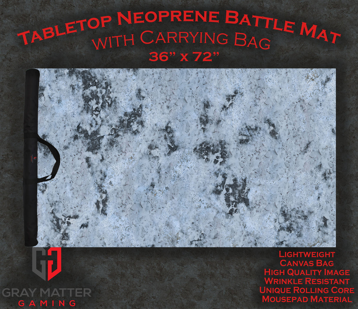 Snowy Tundra - Neoprene Battle Mat with Bag