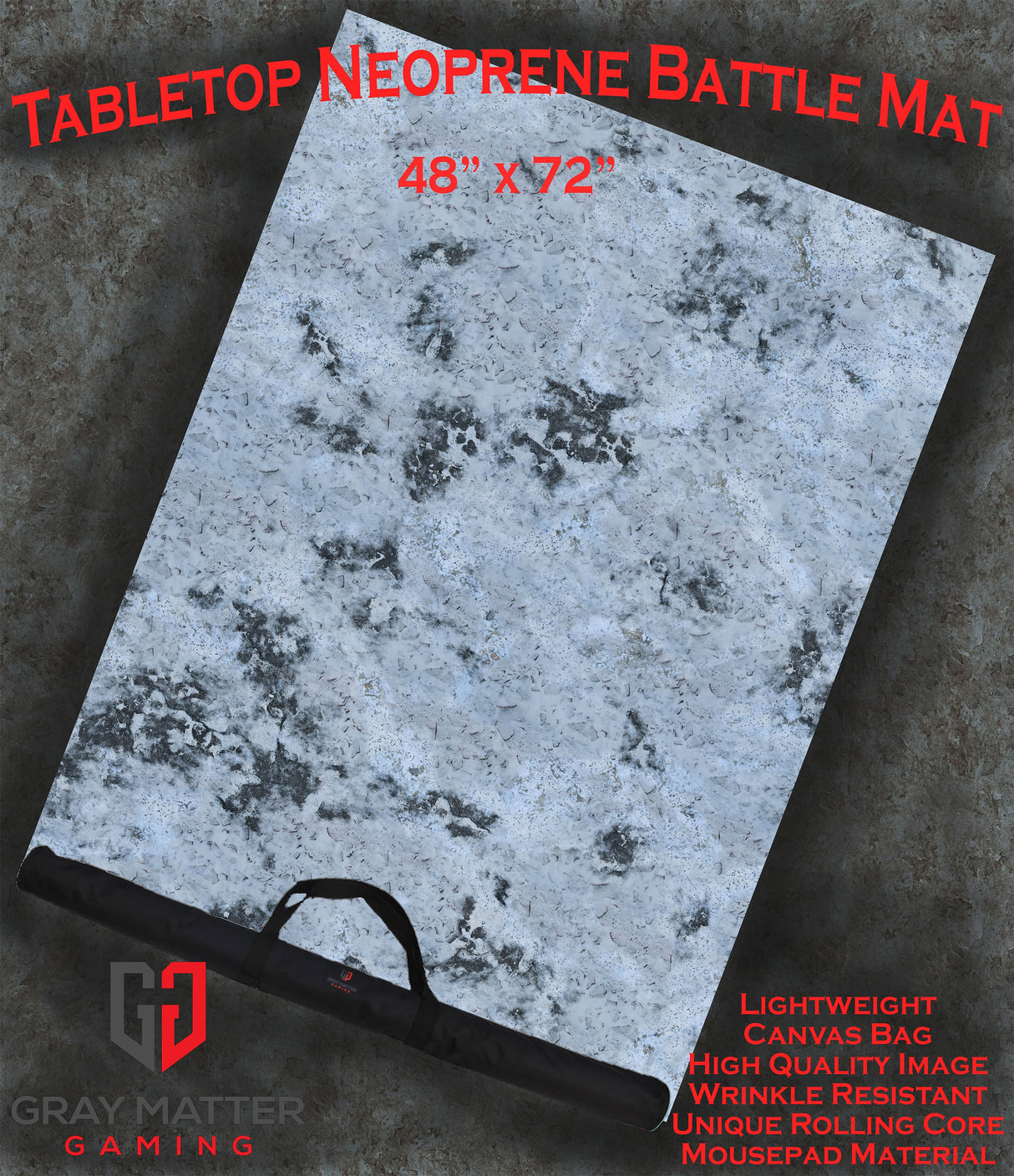 Snowy Tundra - Neoprene Battle Mat with Bag