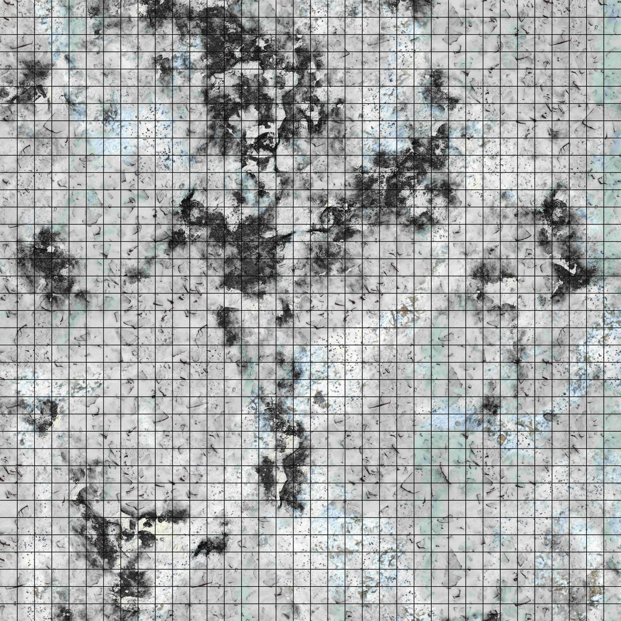 RPG Grid Mat - Snowy Tundra & Traveler's Road - Double Sided Neoprene Mat with Bag