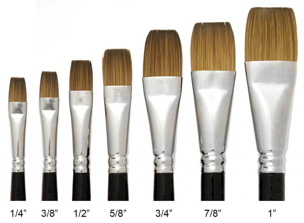 Trekell Protégé Synthetic Kolinsky Short Handle Artist Brushes - For Watercolor, Oil and Acrylic Paint