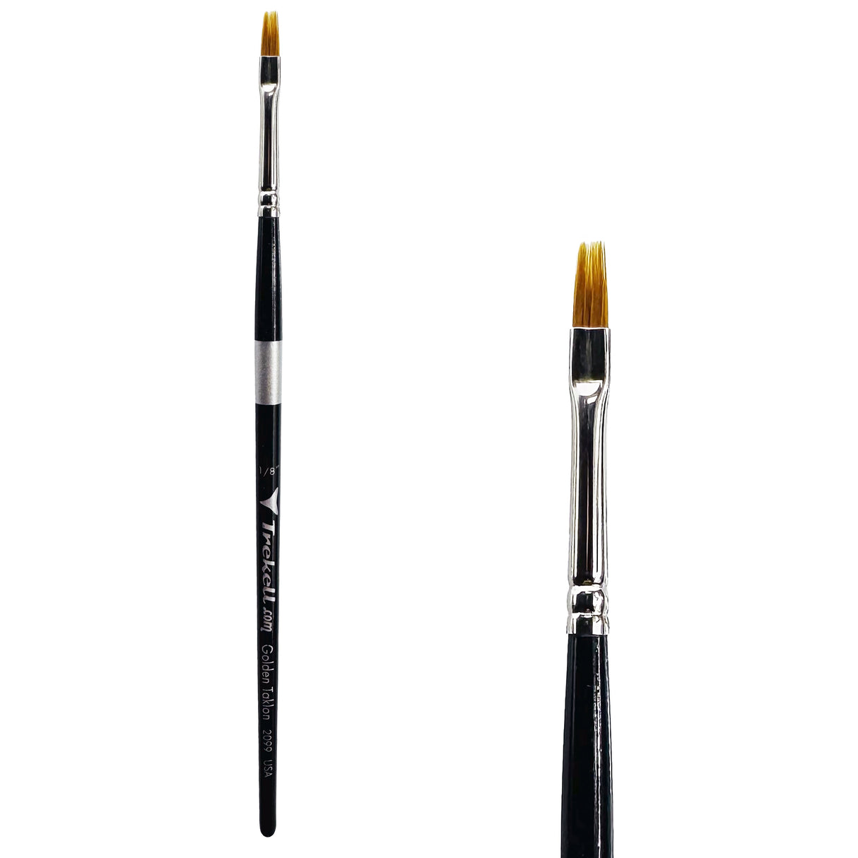Trekell Golden Taklon Short Handle Artist Brush - Size 1/8" Grainer
