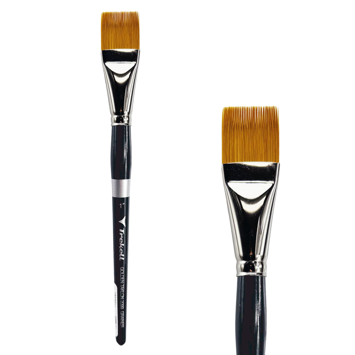 Trekell Golden Taklon Short Handle Artist Brush - Size 1" Grainer