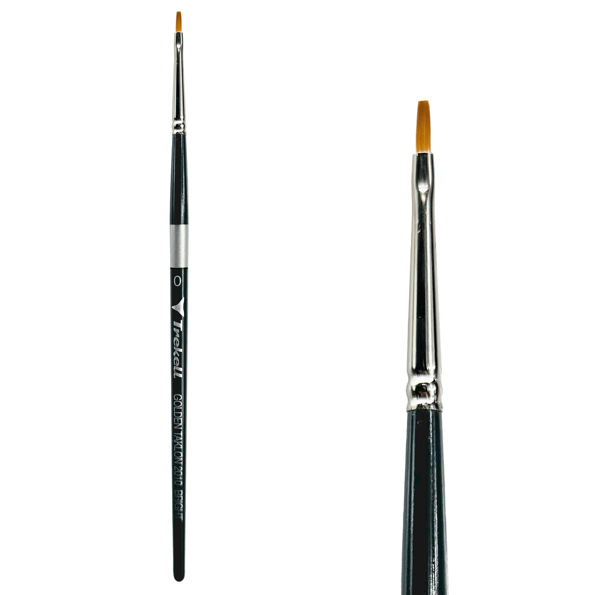 Trekell Golden Taklon Short Handle Artist Brush - Size #0 Bright