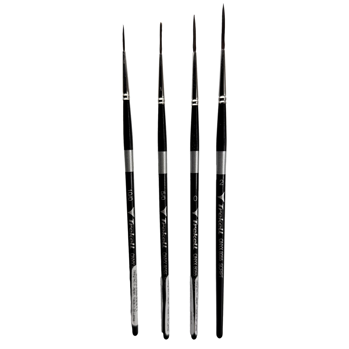 Trekell Onyx Synthetic Squirrel Short Handle Artist Brush - Complete Brush Set - Script