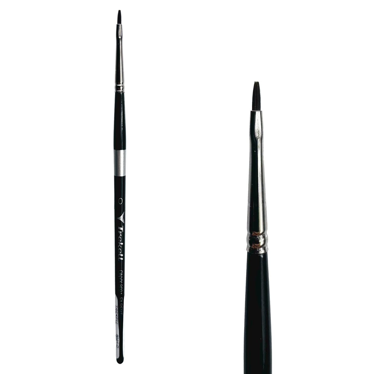 Trekell Onyx Synthetic Squirrel Short Handle Artist Brush - Size #0 Filbert