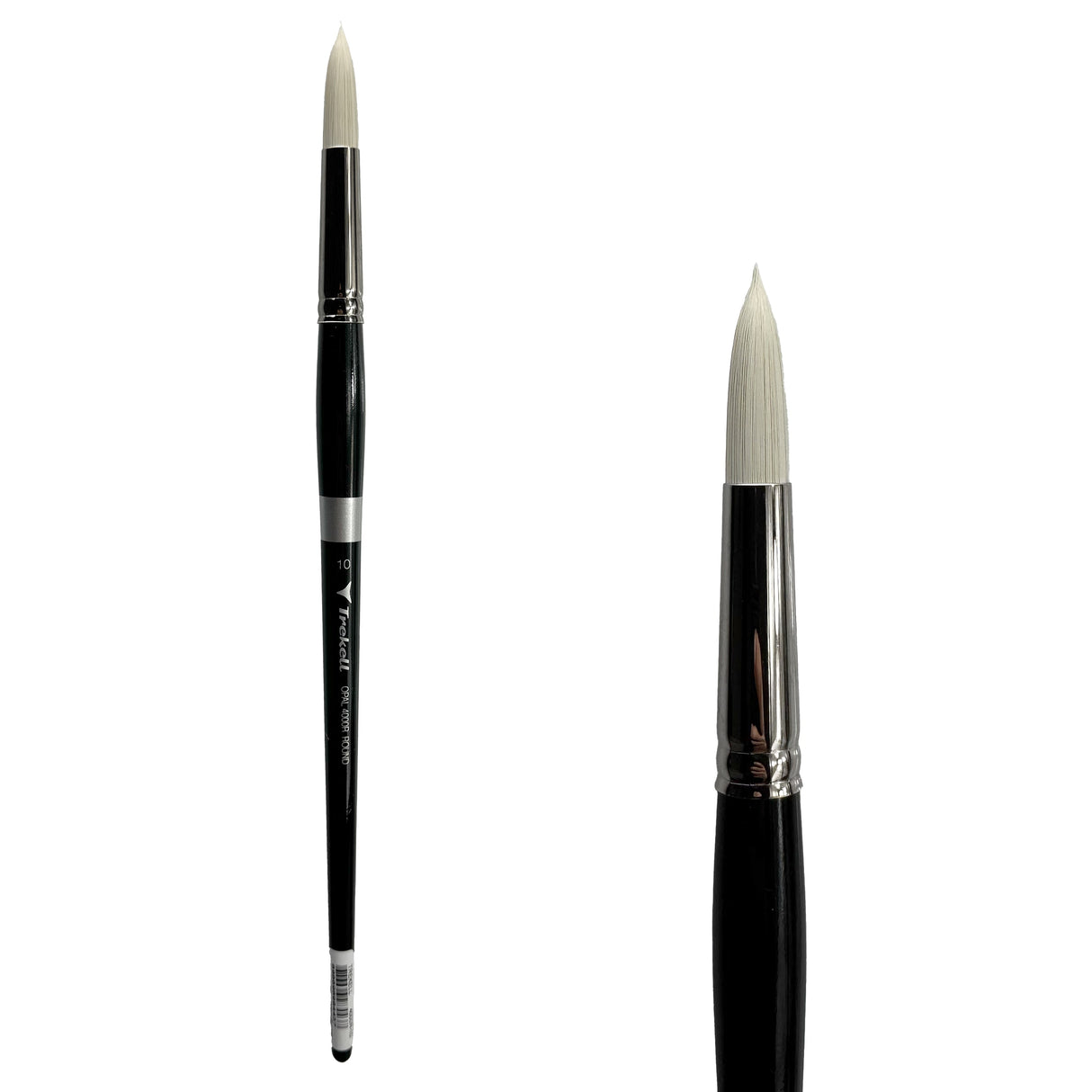 Trekell Opal Synthetic Hog Bristle Long Handle Artist Brush - Size #10 Round