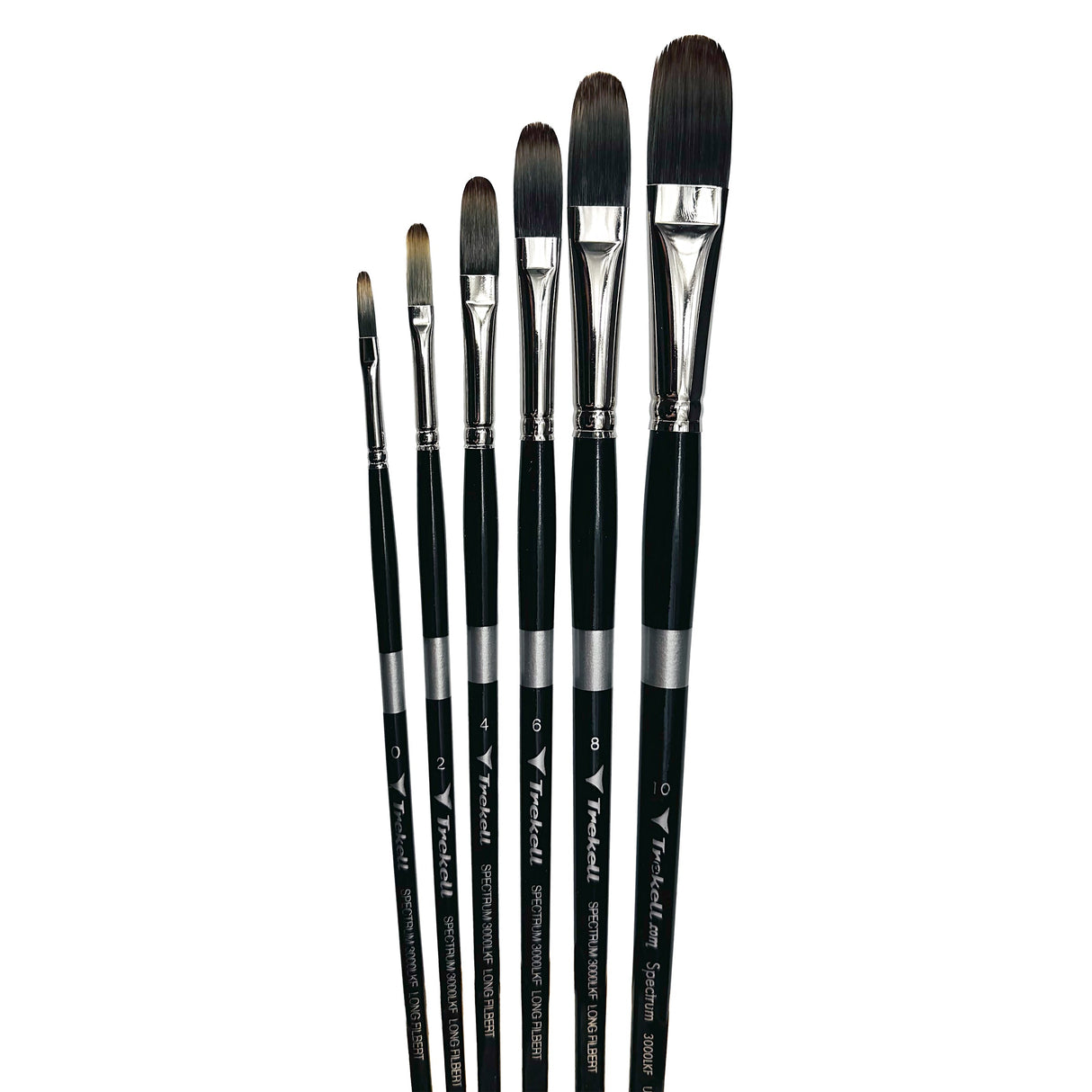 Trekell Spectrum Long Handle Artist Brush - Complete Brush Set - Long Filbert