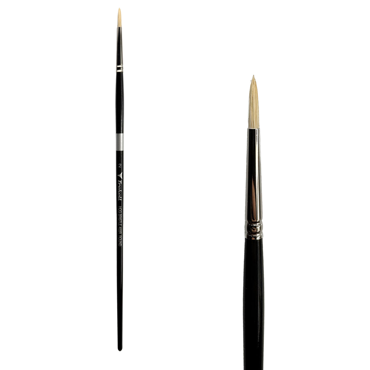 Trekell Hog Bristle Long Handle Artist Brush - Size #2 Round