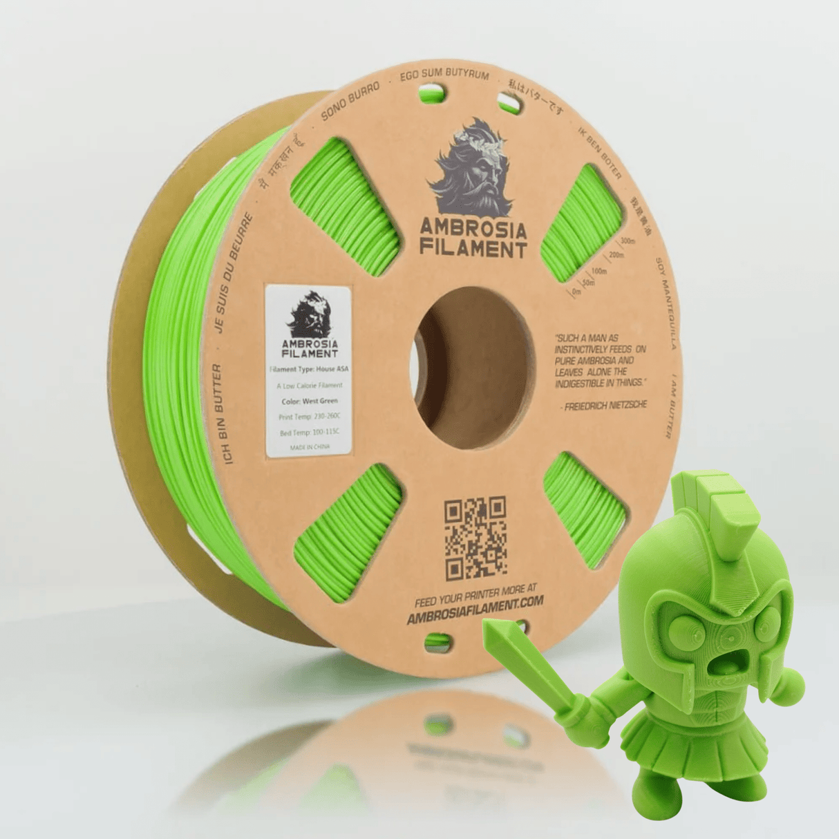 AMBROSIA ASA Filament of the Gods - 1KG Bambu AMS Friendly Cardboard Spools Premium 3D Printing Filament House ASA
