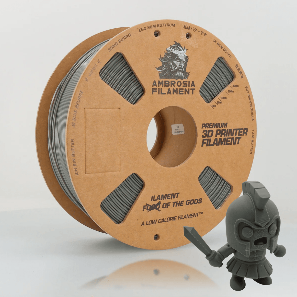 AMBROSIA PLA Filament of the Gods - 1KG Bambu AMS Friendly Cardboard Spools Premium 3D Printing Filament