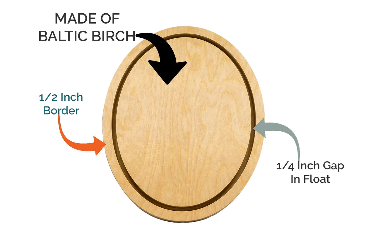 Trekell Oval Floater Panel - Wooden Canvas + Frame
