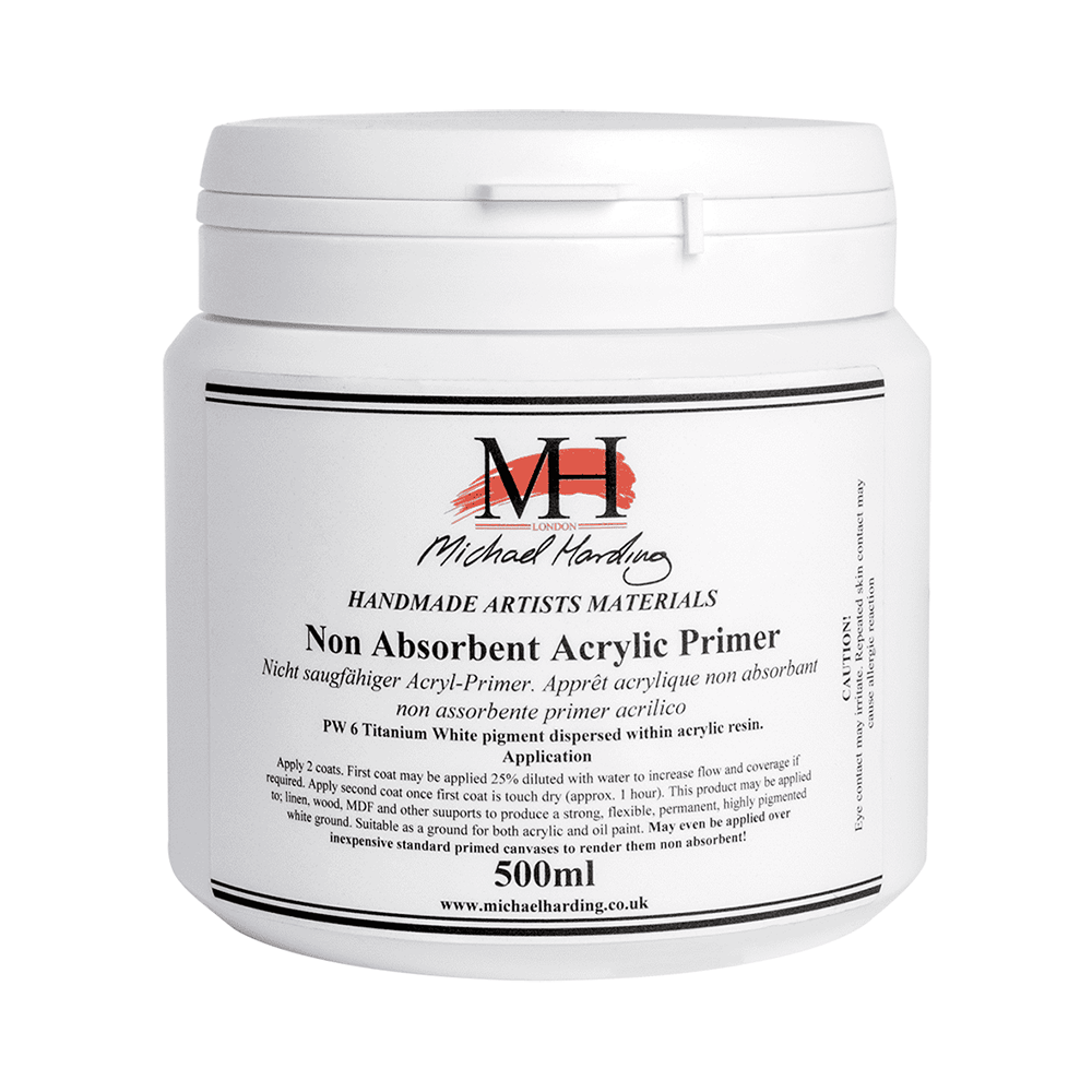 Michael Harding Non-Absorbent Acrylic Primer - Superior Base for Oil Paintings