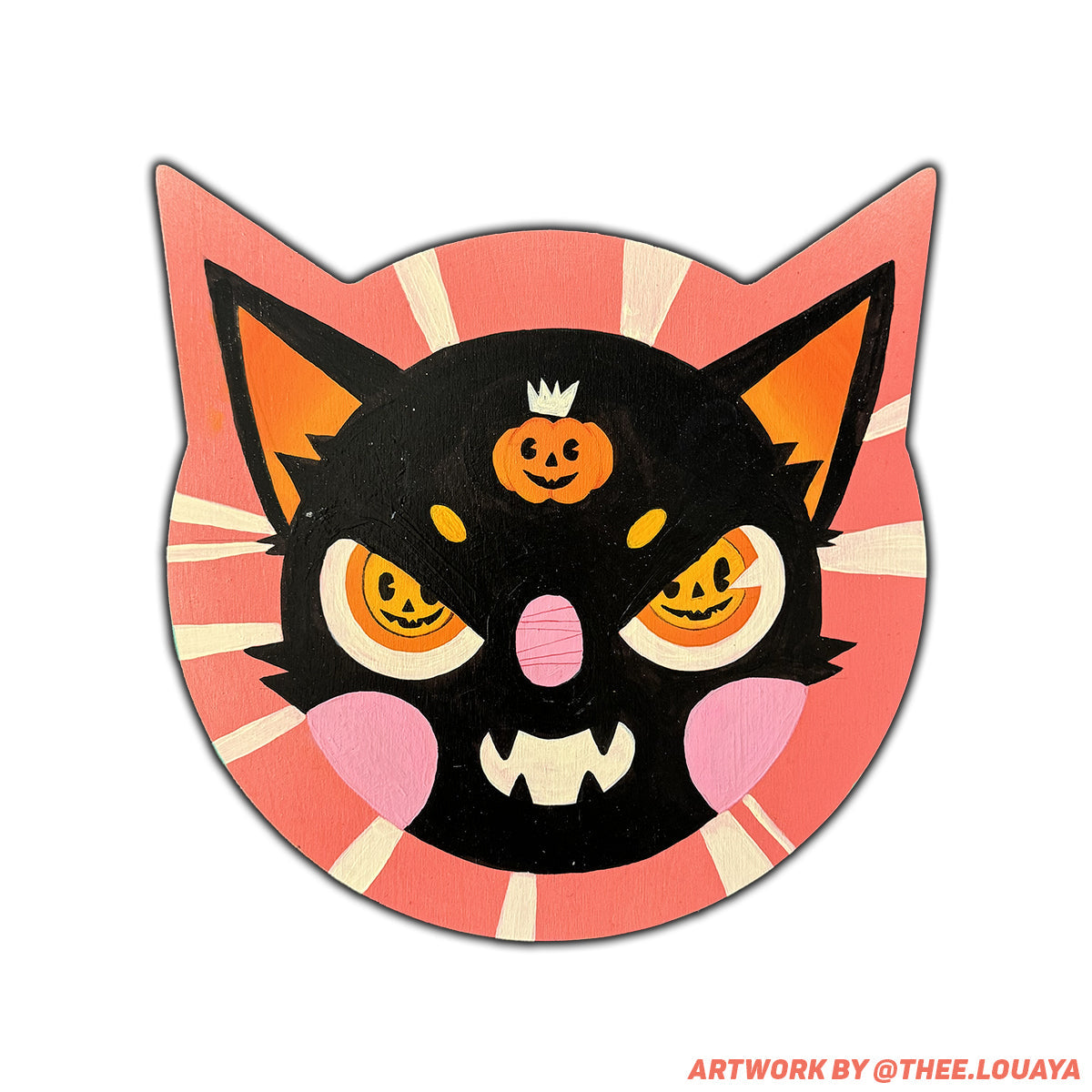 Trekell Kitty Panel - Wooden Canvas Halloween