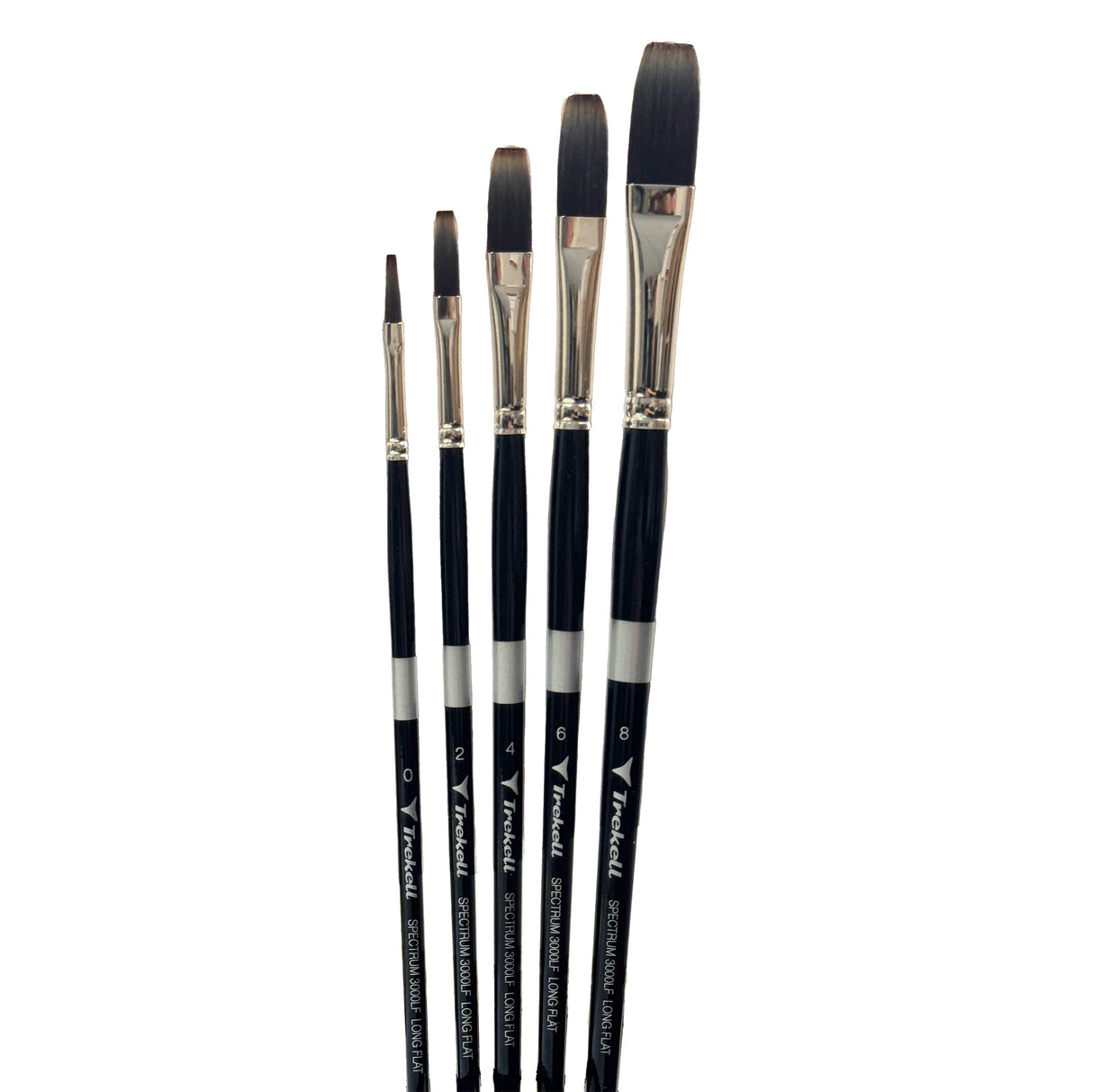 Trekell Spectrum Long Handle Artist Brush - Complete Brush Set - Long Flat